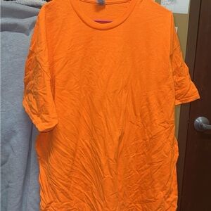 Hanes Orange Short Sleeve Tee Classic Crew